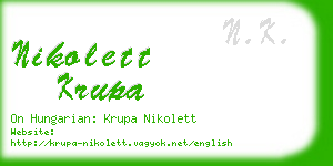 nikolett krupa business card